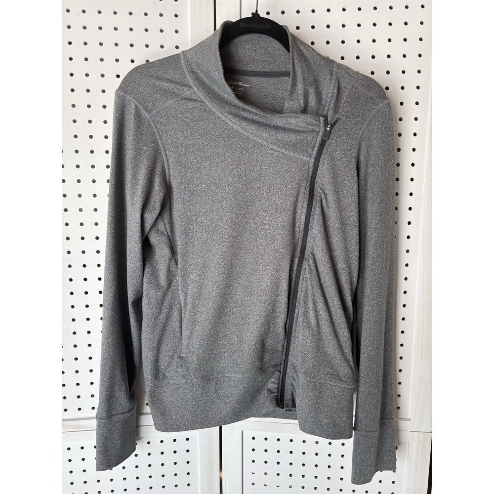 Eddie Bauer Women's S Small Dry Zip Jacket 2 Pocket Collared Gray Athleisure